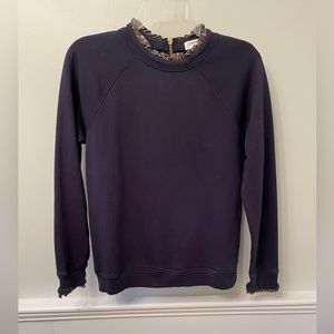 J. Crew Ruffle-Neck Sweatshirt Size Small